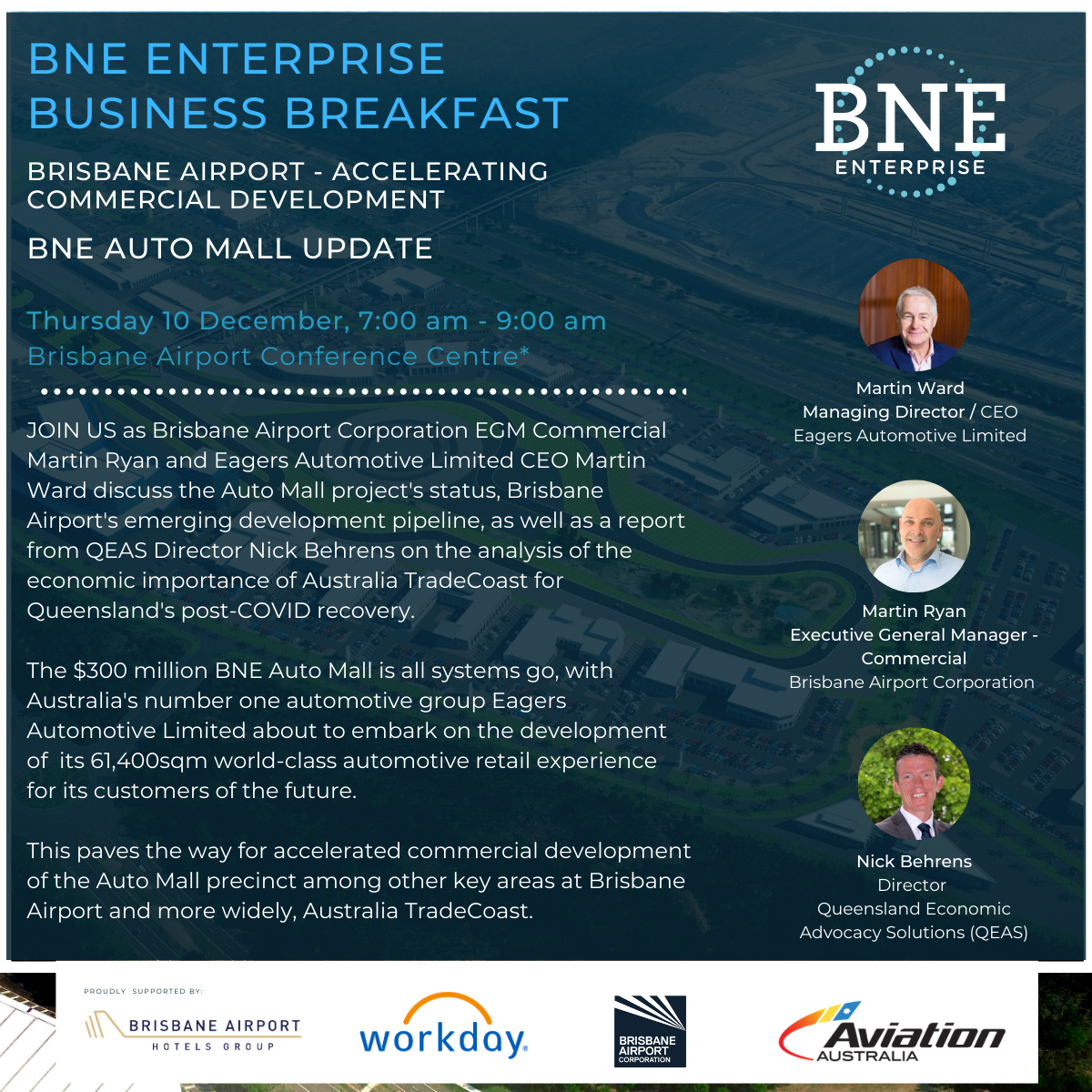 BNE Enterprise Business Breakfast – Brisbane Airport Accelerating Commercial Development – BNE Auto Mall Update