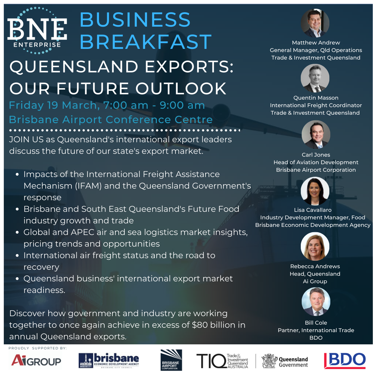 BNE Enterprise Business Breakfast – Queensland Exports: Our Future Outlook