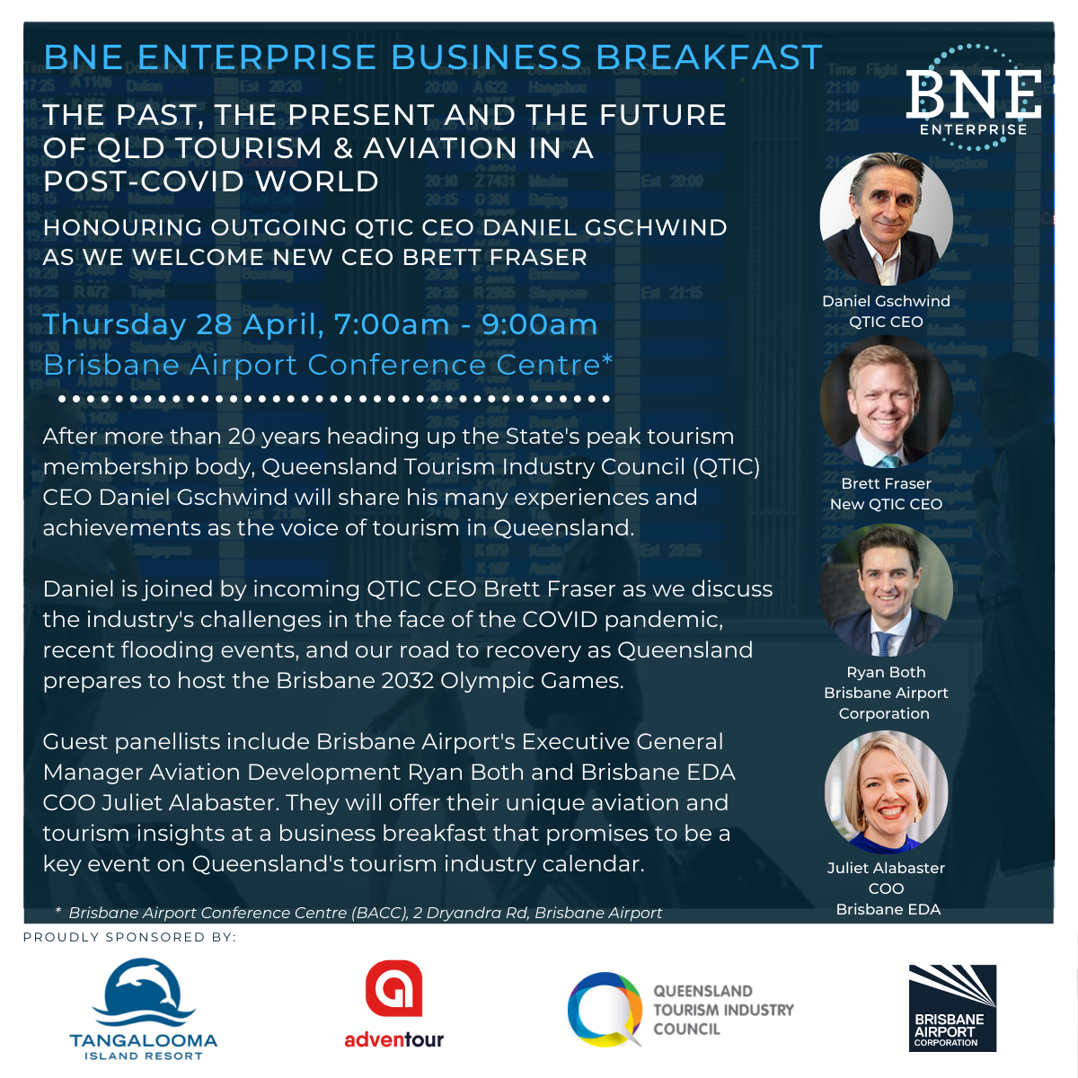 BNE Enterprise Business Breakfast – The Past, The Present & Future of Queensland’s Aviation and Tourism
